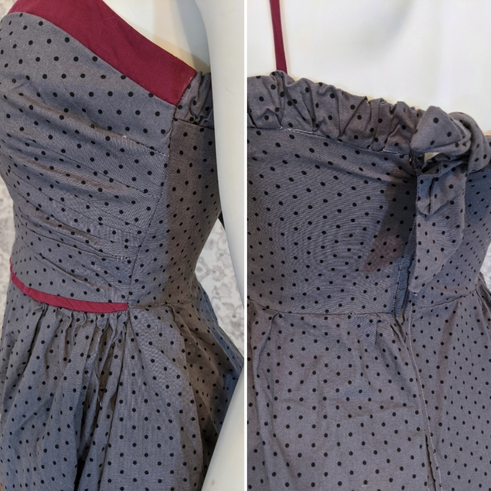 Handmade Vintage Style Pinup Polka Dot Dress - Picture 7 of 8